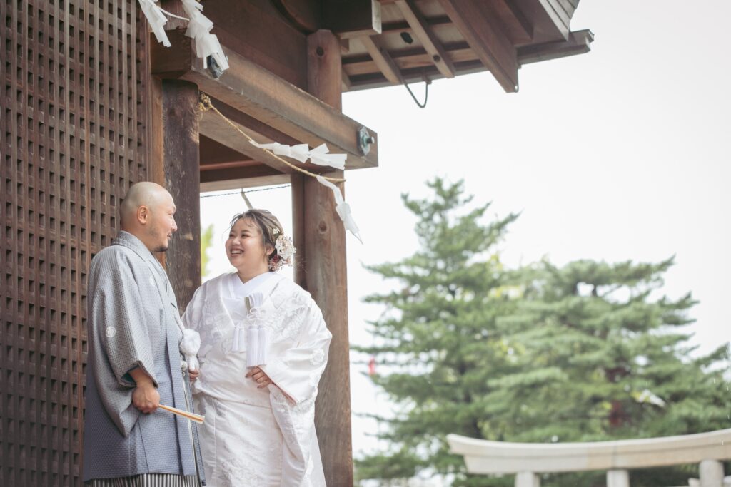 護国神社での結婚式（挙式）スナップ撮影